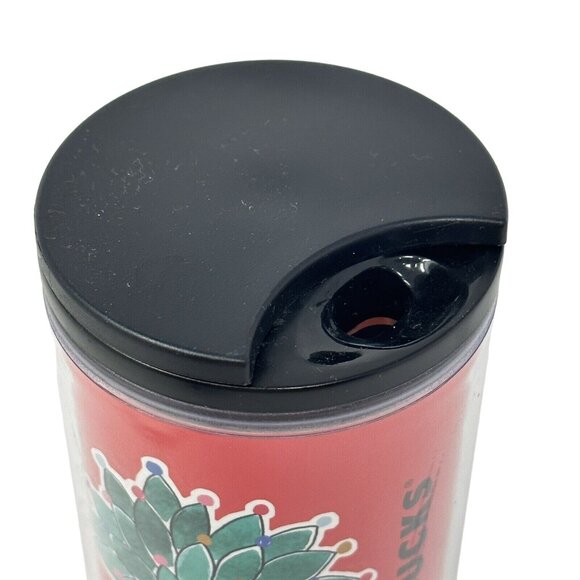 Starbucks Cactus Holiday Tumbler Coffee Mug 16oz Red Sealing Twist Lid Christmas - Picture 5 of 8